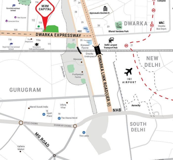 M3M Capital Location Map